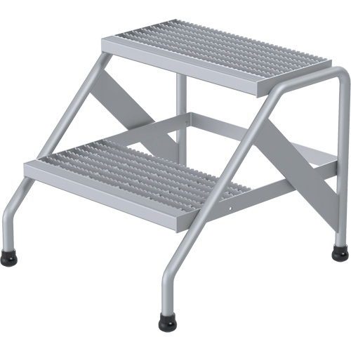 Aluminum Step Stand, 2 Step(s), 22-13/16" W x 24-9/16" L x 20" H, 500 lbs. Capacity Rideout Tool & Machine Inc.