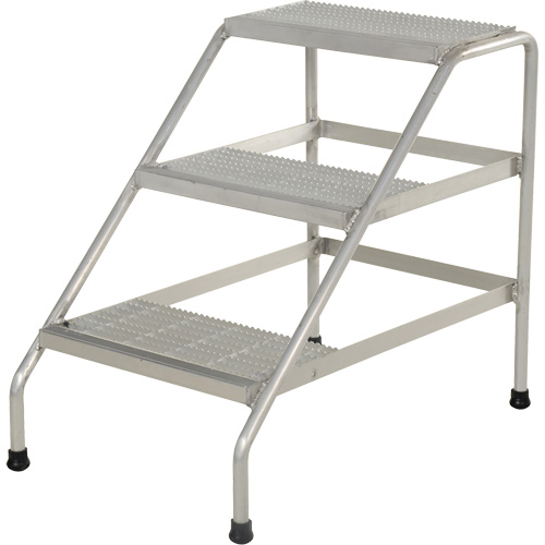 Aluminum Step Stand, 3 Step(s), 22-13/16" W x 34-9/16" L x 30" H, 500 lbs. Capacity Rideout Tool & Machine Inc.