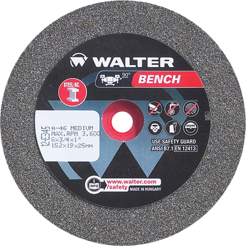 Bench Grinding Wheels, 6" x 1", 1" Arbor, 1 Rideout Tool & Machine Inc.