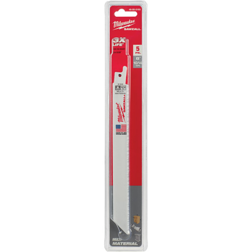 Lame de scie alternative Sawzall, Bim&eacute;tal, 10-14 Dents par pouce, 8" lo x 5/8" la Rideout Tool & Machine Inc.
