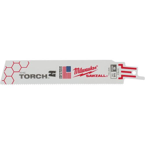 Lames The Torch Sawzall, Bim&eacute;tal, 14 Dents par pouce, 6" lo x 1" la Rideout Tool & Machine Inc.