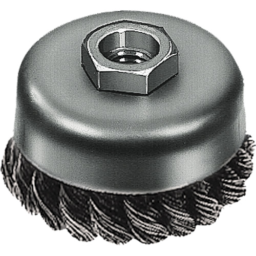 Knot Wire Cup Brush, 3" Dia. x 5/8"-11 Arbor Rideout Tool & Machine Inc.