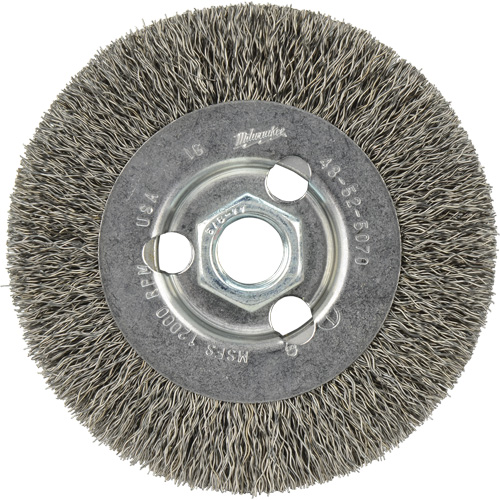 Crimped Wire Wheel, 4" Dia., 0.12" Fill, 5/8"-11 Arbor Rideout Tool & Machine Inc.