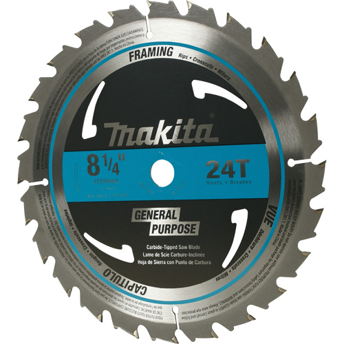 Carbide-Tipped Circular Framing Saw Blade, 8-1/4", 24 Teeth, Wood Use Rideout Tool & Machine Inc.