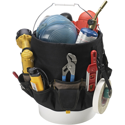 48-Pocket Bucket Buddy, 6" L x 11" W x 12" H, Polyester, Black Rideout Tool & Machine Inc.