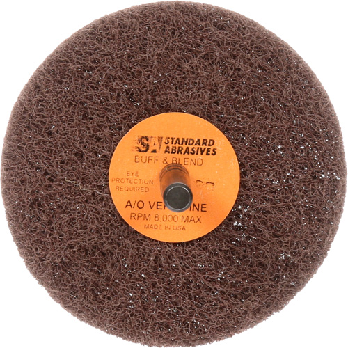 Standard Abrasives Buff & Blend Wheel, 3" Dia. x 1" W, 1/4" Arbor, Aluminum Oxide Rideout Tool & Machine Inc.
