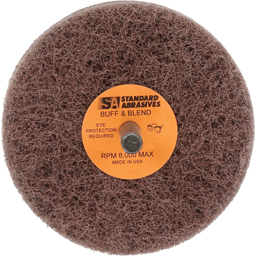 Meule Buff & Blend Standard Abrasives, 3" dia. x 2" la, Arbre 1/4", Oxyde d'aluminium Rideout Tool & Machine Inc.