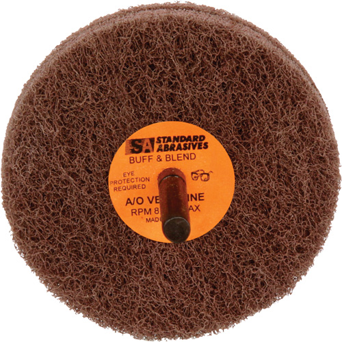 Standard Abrasives 2-Ply Buff & Blend Wheel, 3" Dia. x 2" W, 1/4" Arbor, Aluminum Oxide Rideout Tool & Machine Inc.