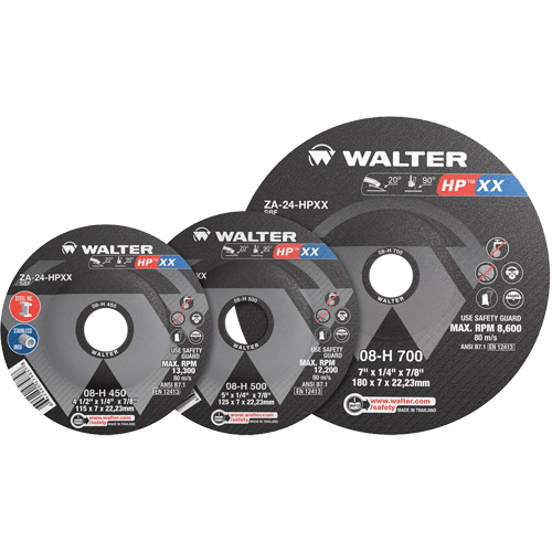 HP XX Grinding Wheel, 4-1/2" x 1/4", 7/8" Arbor, Type 27S Rideout Tool & Machine Inc.