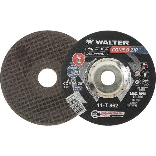 Meules &agrave; tronçonner renforc&eacute;es pour meuleuse &agrave; angle droit - Combo Zip, 6" x 5/64", Arbre de 7/8", Type 27 Rideout Tool & Machine Inc.