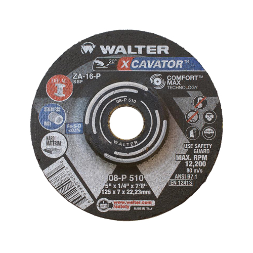 XCAVATOR Grinding Wheel, 5" x 1/4", 7/8"/5/8"-11 Arbor, Zirconium, Type 27 Rideout Tool & Machine Inc.