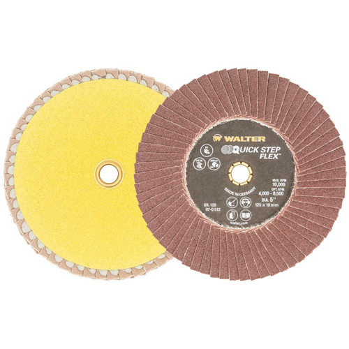 Disque &agrave; lamelles QUICK-STEP FLEX, 5" x Type 29, Grain 120, Oxyde d'aluminium Rideout Tool & Machine Inc.