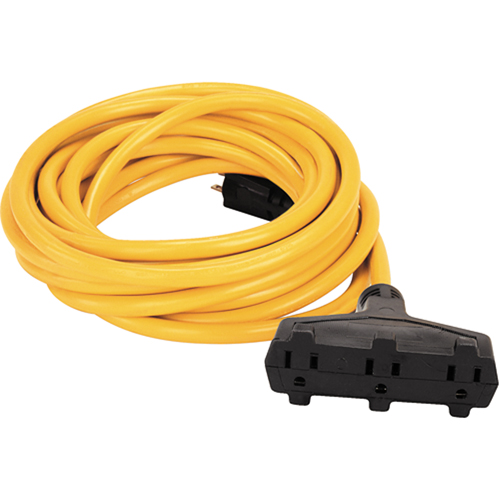 Vinyl Extension Cord, Outdoor, SJTW, 14/3 AWG, 15 A, 3 Outlet(s), 50' Rideout Tool & Machine Inc.