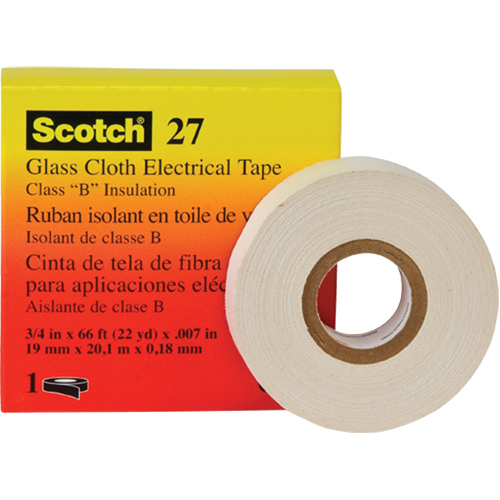Rubans isolants en toile de verre 27 Scotch, 19 mm (3/4") la x 20 m (66') lo Rideout Tool & Machine Inc.