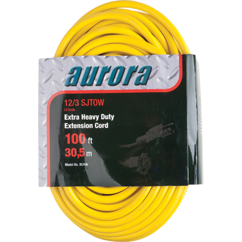 Cordon rallonge en vinyle avec indicateur lumineux, Ext&eacute;rieur, SJTOW, AWG 12/3, 15 A, 100' Rideout Tool & Machine Inc.