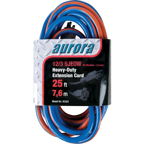 TPE-Rubber Extension Cord With Light Indicator, All-Weather, SJEOW, 12/3 AWG, 15 A, 25' Rideout Tool & Machine Inc.