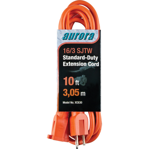 Cordon rallonge, Int&eacute;rieur/ext&eacute;rieur, SJTW, AWG 16/3, 13 A, 10' Rideout Tool & Machine Inc.