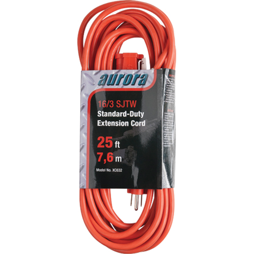 Cordon rallonge, Int&eacute;rieur/ext&eacute;rieur, SJTW, AWG 16/3, 13 A, 25' Rideout Tool & Machine Inc.