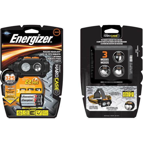 Lampe frontale robuste Hardcase, DEL, 325 lumens, 6,5 hres de fonctionnement, piles AA Rideout Tool & Machine Inc.
