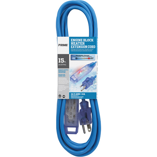 Chauffe-moteur Glacier Flex, Toutes saisons, SJTW, AWG 16/3, 13 A, 3 prise(s), 15' Rideout Tool & Machine Inc.