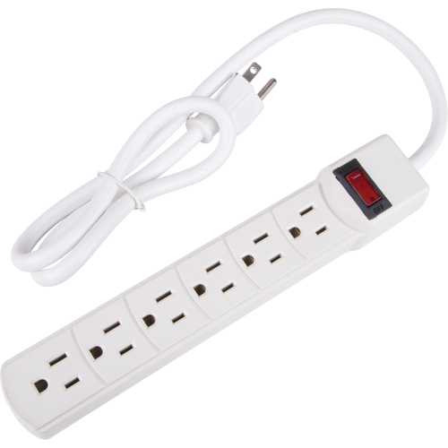 Surge Suppressor, 6 Outlets, 200 J, 1875 W, 3' Cord Rideout Tool & Machine Inc.
