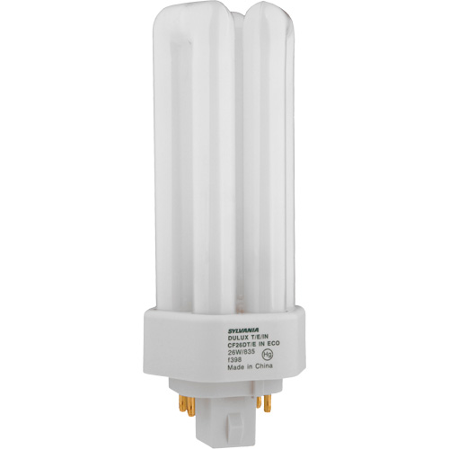 Dulux&reg; D/E/IN Amalgam Triple-Tube Compact Fluorescent Lamp, T (T4), 42 W, 3500 K, G24Q-4 Base, 16000 hrs. Rideout Tool & Machine Inc.