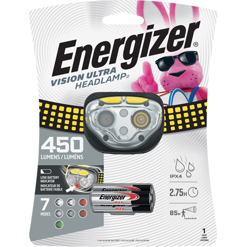 Lampe frontale industrielle Vision Ultra, DEL, 450 lumens, 2 hres de fonctionnement, piles AAA Rideout Tool & Machine Inc.