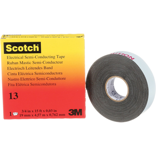Scotch&reg; Electrical Semi-Conducting Tape, 19 mm (3/4") x 4.6 m (15'), Black, 30 mils Rideout Tool & Machine Inc.