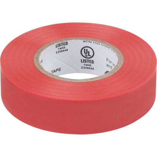 Electrical Tape, 19 mm (3/4") x 18 M (60'), Red, 7 mils Rideout Tool & Machine Inc.