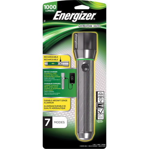 Lampe de poche Vision HD Focus, DEL, 1000 lumens, Piles Rechargeable Rideout Tool & Machine Inc.