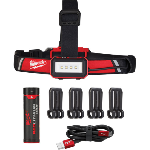 Low-Profile USB Headlamp, LED, 600 Lumens, 2 Hrs. Run Time, Rechargeable Batteries Rideout Tool & Machine Inc.