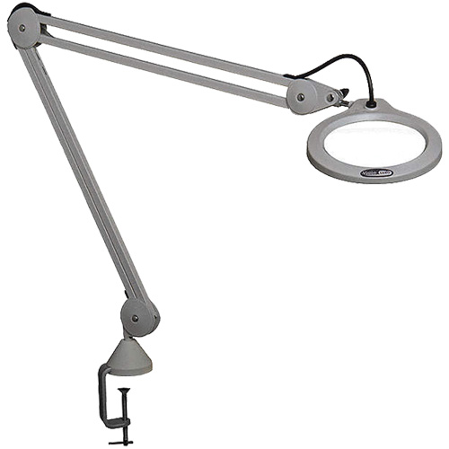 Lampe grossissante, Dioptrie 5, Ampoule DEL, Bras de 45", Pinces serre-joints, Gris Rideout Tool & Machine Inc.