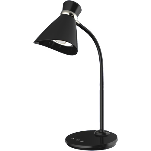 Lampe de bureau, 6 W, DEL, Col 16", Noir Rideout Tool & Machine Inc.