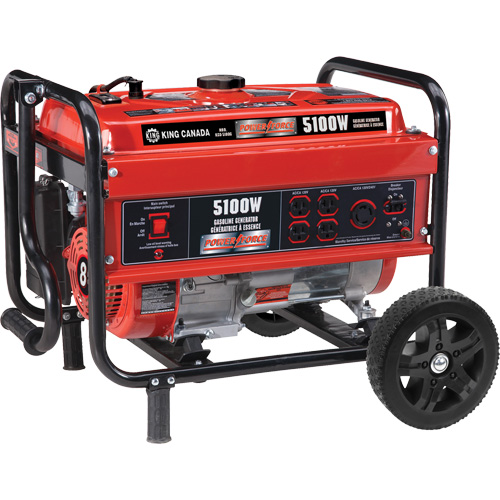 G&eacute;n&eacute;ratrice avec ensemble de roues, 5100 W de surtension, 4000 W nominale, 120 V/240 V, R&eacute;servoir de 15 L Rideout Tool & Machine Inc.