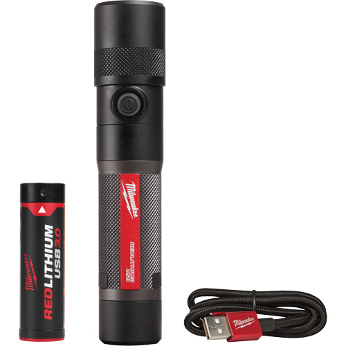 Lampe de poche 1100L &agrave; mise au point par torsion, DEL, 1100 lumens, Piles Rechargeable Rideout Tool & Machine Inc.