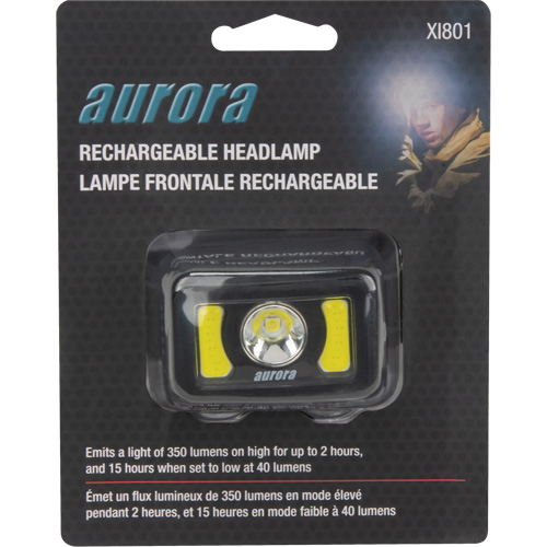Lampe frontale, DEL, 350 lumens, 2 hres de fonctionnement, piles Rechargeable Rideout Tool & Machine Inc.