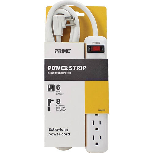 Power Strip, 6 Outlet(s), 8', 15 A, 1875 W, 125 V Rideout Tool & Machine Inc.