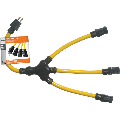 Adaptateur en W, Ext&eacute;rieur, STW, AWG 12/3, 15 A, 3 prise(s), 2' Rideout Tool & Machine Inc.