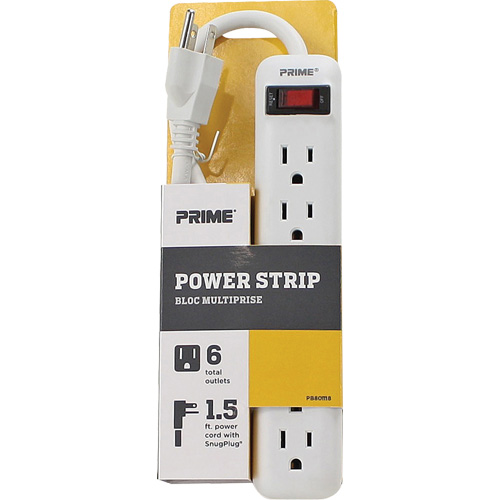 Power Strip, 6 Outlet(s), 1-1/2', 15 A, 1875 W, 125 V Rideout Tool & Machine Inc.