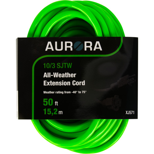 Industrial Extension Cord, All-Weather, SJTW, 10/3 AWG, 15 A, 50' Rideout Tool & Machine Inc.