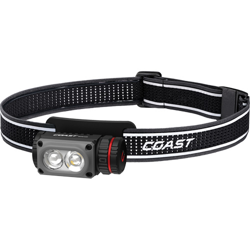 Lampe frontale COAST WPH10R &agrave; deux couleurs avec aimant et agrafe, DEL, 500 lumens, 3,25 hres de fonctionnement, piles Rechargeable Rideout Tool & Machine Inc.