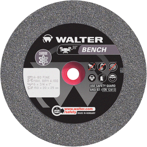 Bench Grinding Wheel, 6" x 3/4", 1" Arbor, 1 Rideout Tool & Machine Inc.