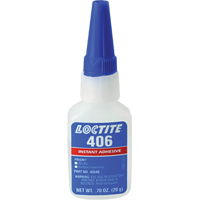 Adh&eacute;sif instantan&eacute; Prism 406, Transparent, Bouteille, 0,7 liq. oz. Rideout Tool & Machine Inc.