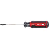 Slotted Screwdriver, 1/4" Tip, Round, 211 mm L, Cushion Grip Handle Rideout Tool & Machine Inc.
