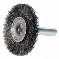 Crimped Wire Wheel Brush with 1/4" Shank, 3" Dia., 0.014" Fill, 1/4" Arbor BW753 | Rideout Tool & Machine Inc.
