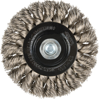 Brosses rotatives &agrave; fils nou&eacute;s - Brosse rotative &agrave; fils nou&eacute;s a/queue 1/4", Fils nou&eacute;s standards, Dia. 3", Fils 0,014", Acier inoxydable Rideout Tool & Machine Inc.