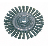 High Speed Small Grinder Stringer Bead Knot Wire Wheel Brush, 4" Dia., 0.02" Fill, 5/8"-11 Arbor, Steel Rideout Tool & Machine Inc.