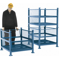 Conteneurs en m&eacute;tal grillag&eacute;, 2 panneaux repliables, Capacit&eacute; 2500 lb, 34,5" la x 40,5" p x 32,25" h Rideout Tool & Machine Inc.