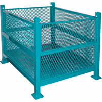 Open Mesh Containers, 2 Drop Gates, 3000 lbs. Capacity, 34.5" W x 40.5" D x 32.25" H CA398 | Rideout Tool & Machine Inc.