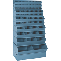 Sectional Bin Units, 100 lbs. Cap., 37" W x 8" D x 4-1/2" H, Blue CA786 | Rideout Tool & Machine Inc.